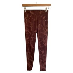 Gymshark Adapt Red Camo Seamless Leggings Small